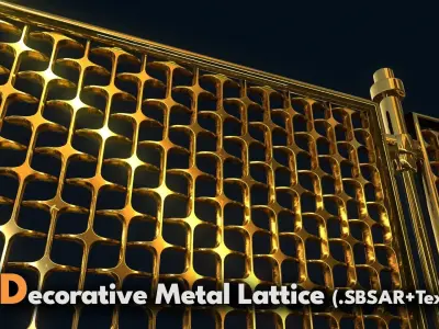 10 Decorative Metal Lattice SBSAR - Textures 3D model