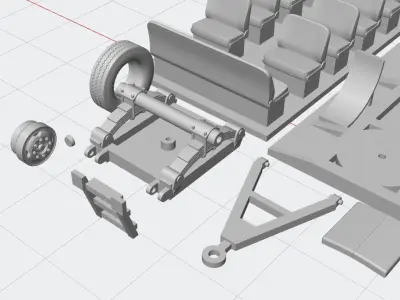 Tractor trailer people 3D print model