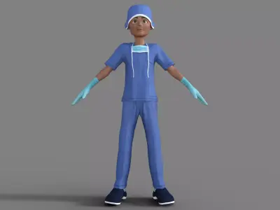 3D Cartoon Doctor Man 3D model
