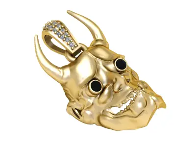 DEVIL FACE PENDANT 3D PRINTABLE MODEL 3D print model