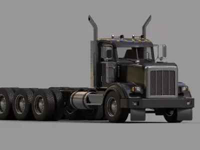 Modular Truck Chassis Low-poly 3D model