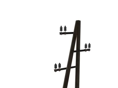 Electricity Pole 10 Low-poly 3D model