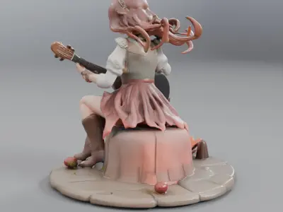 woman bard sculpture 3D model