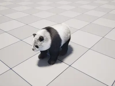UE5 Giant Panda Rigged Fur Low-poly 3D model