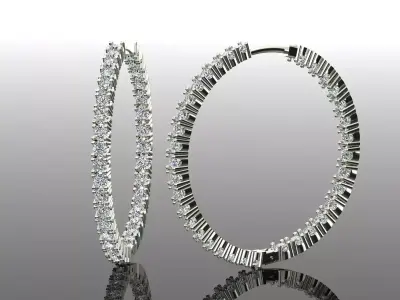 Women Diamond Earrings 3D print model 91