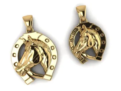 BEAUTIFUL HORSE PENDANT WITH HORSESHOE 3D PRINTING 3D print model
