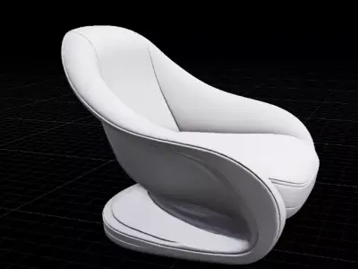Luxury Sculptural Lounge Chair Futuristic Furniture 3D Model Low-poly 3D model