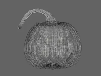 Halloween Pumpkin Realistic Low-poly 3D model