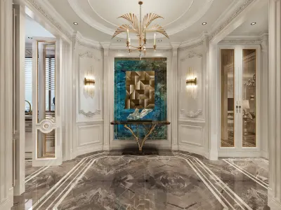 Luxury living room interior 3D model