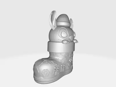Cute Stitch Christmas Boot Ornament Holiday Decoration  3D print model
