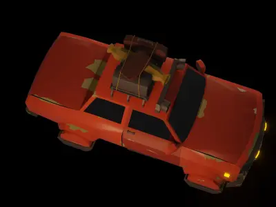 Flying Car 3D Model Low-poly 3D model