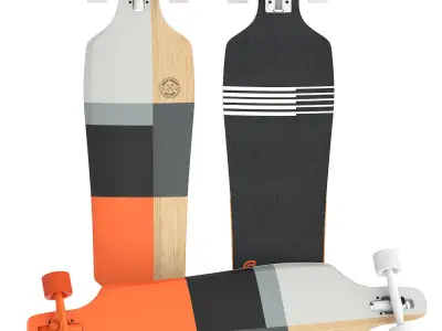gold coast pressure longboard 3D model