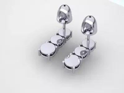 Diamond earrings 3D print model