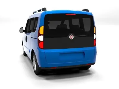FIAT DOBLO PASSANGER LOWPOLY Low-poly 3D model