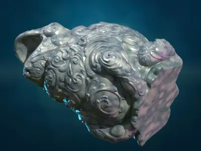 Marble Toad Frog PBR Low-poly 3D model