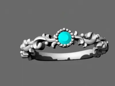 jewelry tree branch vine stem luxury diamond gold ring 3d model 3D print model