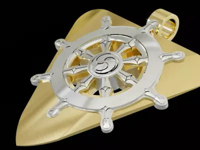 Nautical rudder pendant pick guitar 3D print model