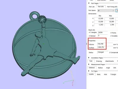Jordan pendant trinket basketball jump slamdunk 3D print model