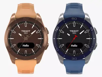 All the colors of the Tissot T-Touch Connect Sport 3D model