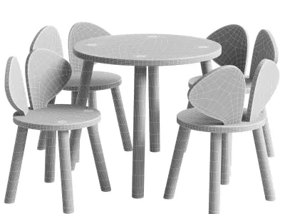 Oak chair Low-poly 3D model