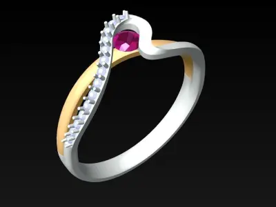 Diamond Ring - Womens Rings - N726958 3D print model