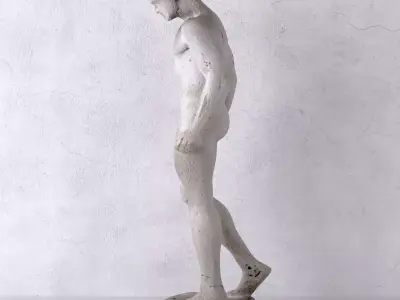 Plaster Sculpture of a Standing Athlete 3D model