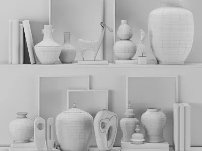 Decorative-set-Vol2 chinese vases 3D model
