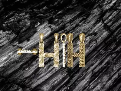 A Letter Alphabet Tiles Texture Pendant 3D Print Model 3D print model purchase
