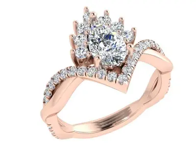 Pear Cut Unique Ring 4239 3D print model