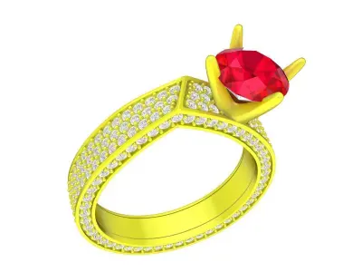 7889 luxury art diamond women ring 3D print model