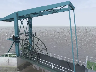 Inland Moveable Small Bridge 3d model Low-poly 3D model