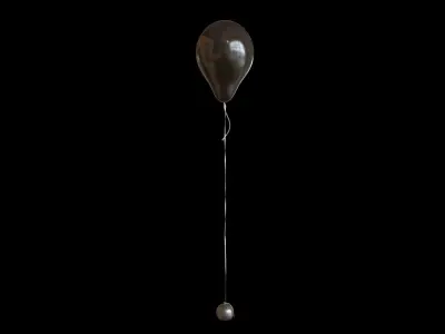 Balloons silver balloon hanging 3D model