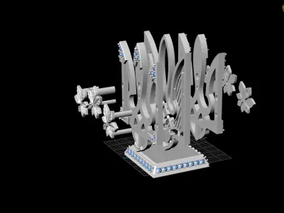 Ukrainian Coat of Arms 3D Model Tryzub Emblem 3D print model