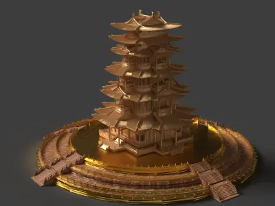 Chinese ancient house   3D model buy