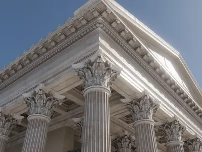 Ancient Greece Temple Low-poly 3D model