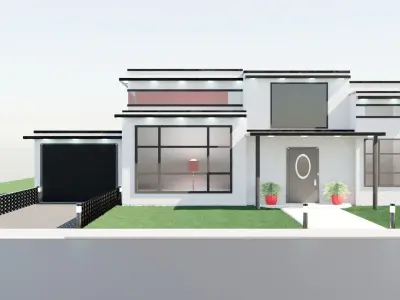 Modern House Low-poly 3D model