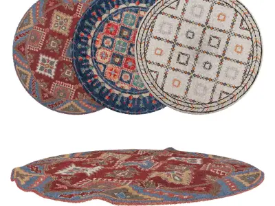 Round Rug Set 75 3D model