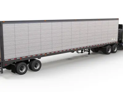 SuperLiner van trailer  Low-poly 3D model