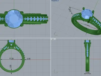 gold ring code 34 3D print model