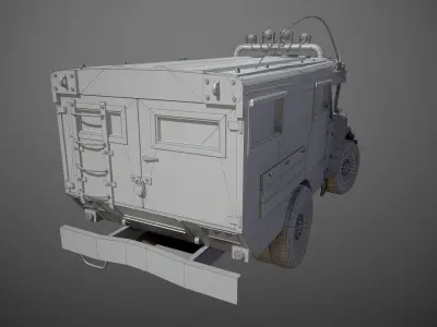 Post apocalyptic truck Low-poly 3D model