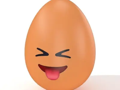 Egg Cracked Emoji N006 Low-poly 3D model