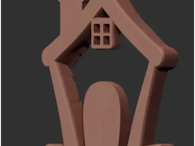 Christmas  pendant House Ornament Low and High Resolution 3D print model