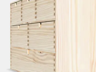 MOPPE Mini chest of drawers Low-poly 3D model