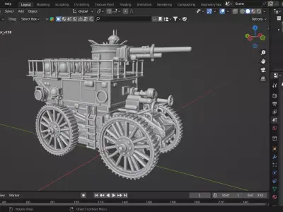 Steampunk Tank 3D print model