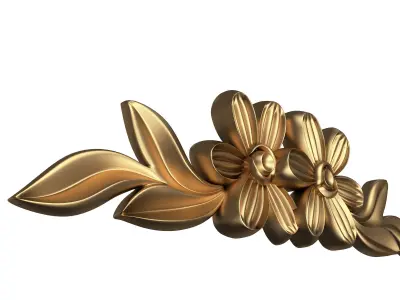Carved Flower Decor 06 Low-poly 3D model