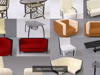 Sofa collection 3D Model Pack