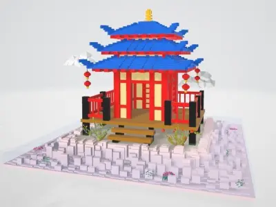 Ancient Chinese architecture - Courtyard building Free 3D model