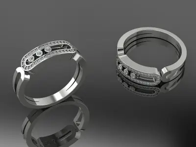 Messika Ring Gold 3D print model
