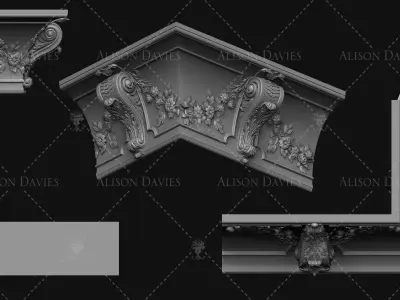 Cornicing with Doves 3D print model 3D print model