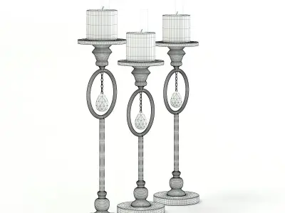 Golden Candlesticks 3D model